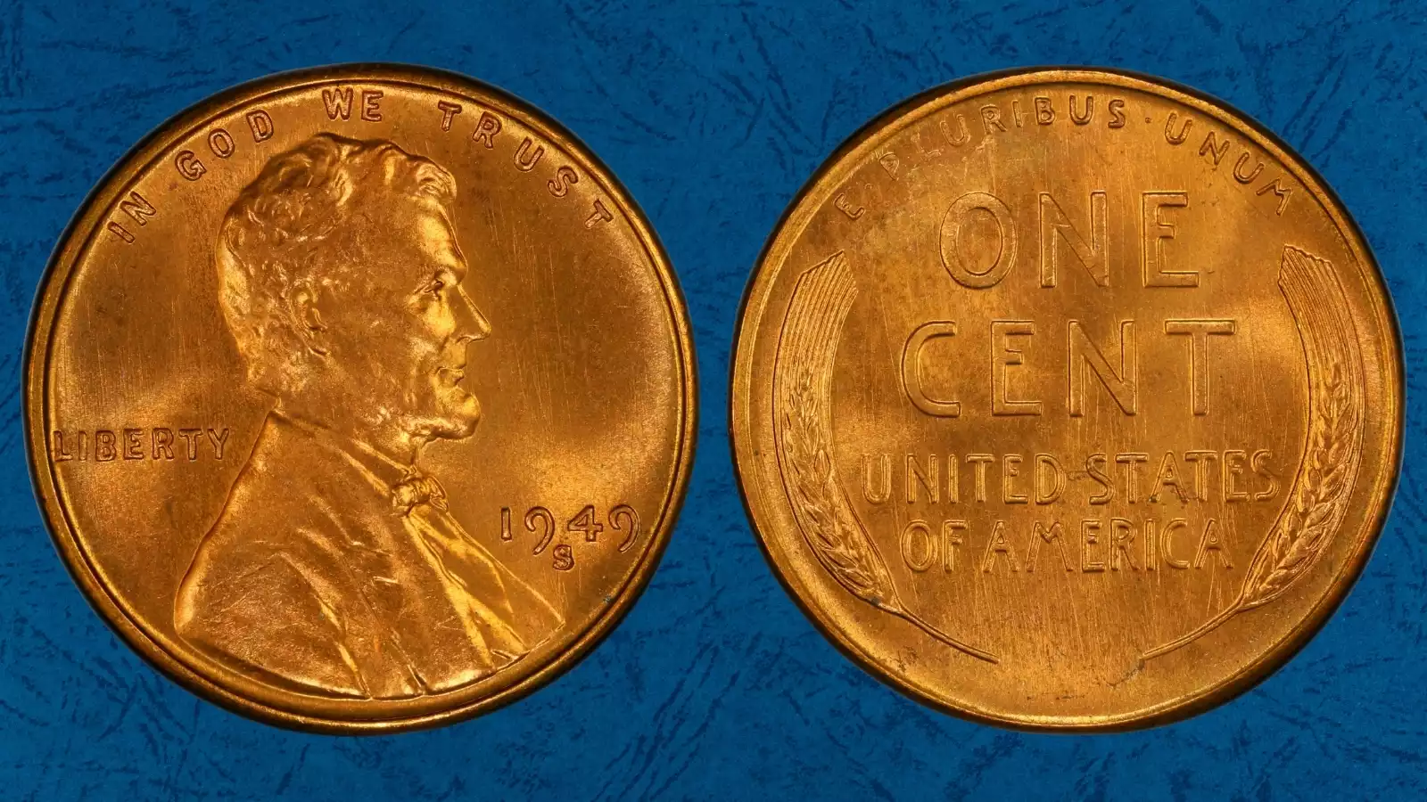 1949-S doubled die obverse FS-101 comparison showing normal penny versus DDO variety with doubling on date and motto